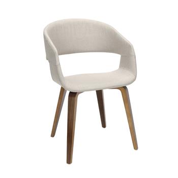OFM 161 Collection Mid Century Modern Accent/Dining Chair, Beige Fabric, Set of 2