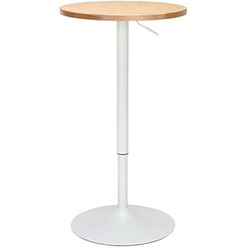 OFM 161 Collection Industrial Modern Pub Table, 33&quot; to 42&quot; Height Adjustable, White/Natural