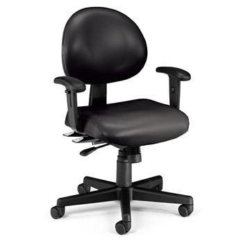 OFM 24 Hour Mid-Back Ergonomic Task Chair with Arms, Black
