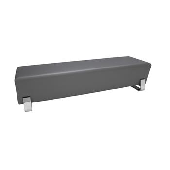 OFM Axis Series Contemporary Triple Seating Bench, Textured Vinyl with Chrome Base, Slate