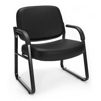 OFM Big and Tall Guest and Reception Chair with Arms, Black