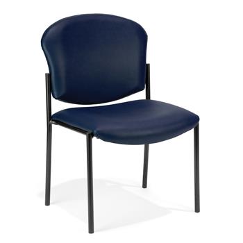 OFM Manor Series Armless Guest and Reception Chair, Navy