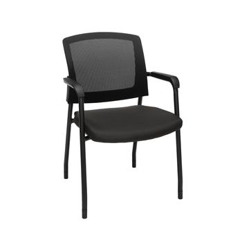 OFM Mesh Back Guest and Reception Chair with Arms, Black