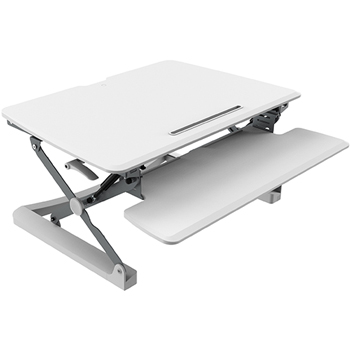 OFM™ Height Adjustable Sit-to-Stand Desktop Riser with Keyboard Tray, White