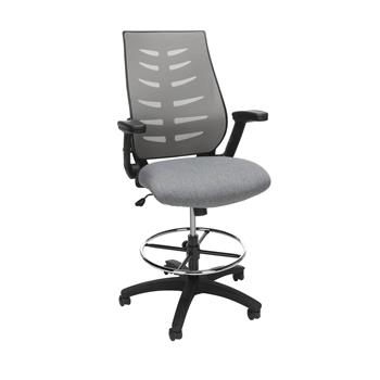 OFM Mid Back Mesh Drafting Chair, Drafting Stool, Lumbar Support, Gray