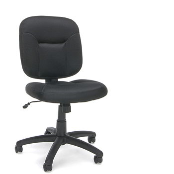OFM Essentials Swivel Upholstered Armless Task Chair, Black