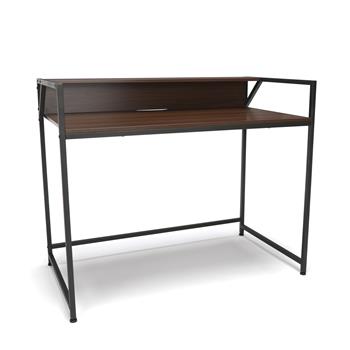OFM Essentials Collection Computer Desk with Shelf, Gray with Walnut