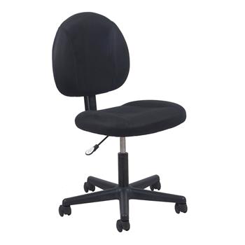 OFM Essentials Swivel Upholstered Armless Office Chair in Black 