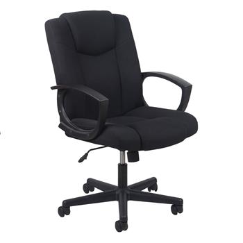 OFM™ Essentials Collection Mid-Back Swivel Upholstered Task Chair, Black