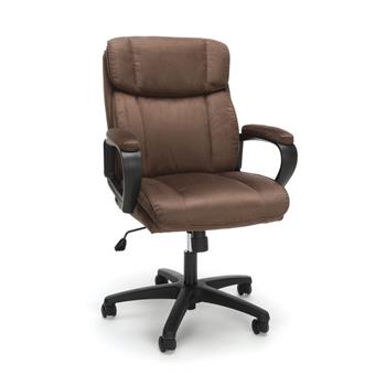 OFM Essentials Collection Plush Mid-Back Microfiber Office Chair, Brown