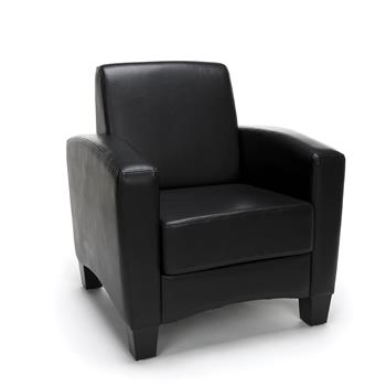 OFM Essentials Collection Traditional Reception Arm Chair, Black