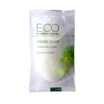 Eco By Green Culture Facial Soap Bar, Clean Scent, 0.71 oz Pack, 500/Carton