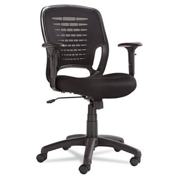 OIF Swivel/Tilt Mesh Task Chair, Height Adjustable T-Bar Arms, Black