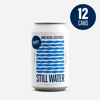 Open Water Still Canned Water with Electrolytes, 12 oz, 12/Pack