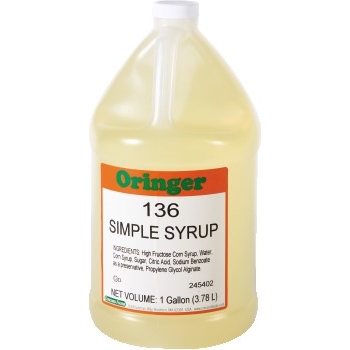 Oringer Fountain Simple Syrup, 1 Gallon, 4/CS