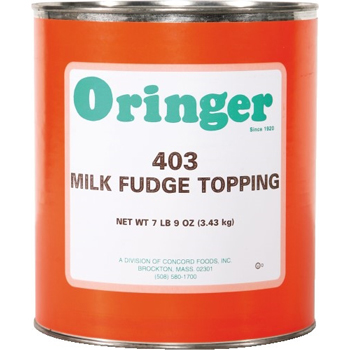 Oringer Hot Milk Fudge Topping, 7 lb. 9 oz., 6/CS