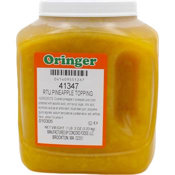 Oringer Pineapple RTU Topping, 96 oz, 3/Carton