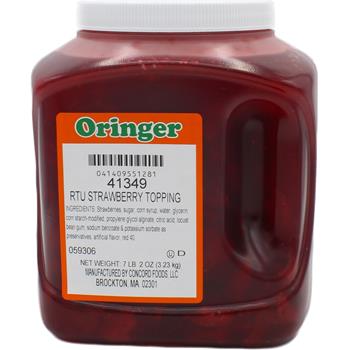 Oringer Strawberry RTU Topping, 96 oz, 3/Carton