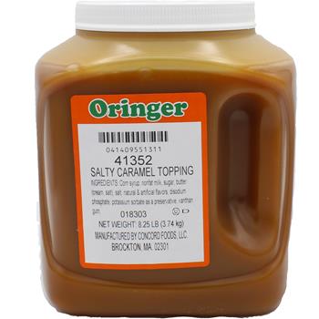 Oringer Salted Caramel Topping, 96 oz, 3 Bottles/Carton