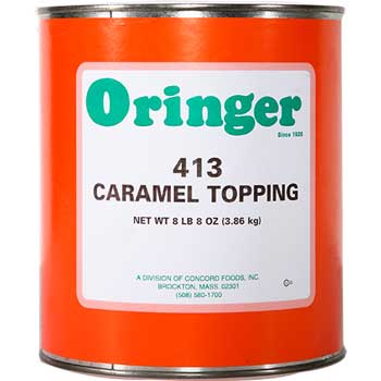Oringer Caramel Topping, 8.5 lb, 6 Cans/Case