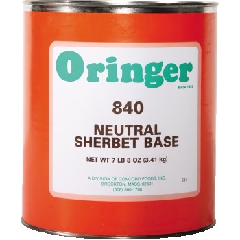 Oringer Neutral Sherbet &amp; Sorbet Base, 7.5 lb, 6 Cans/Case