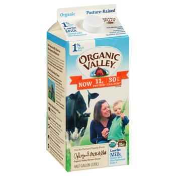 Organic Valley Ultra Pasteurized Lowfat Organic 1% Milk, 64 oz Carton, 3/Pack