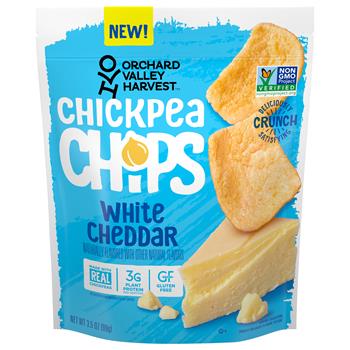 Orchard Valley Harvest Chickpea Chips, White Cheddar, 3.5 oz, 6/Carton