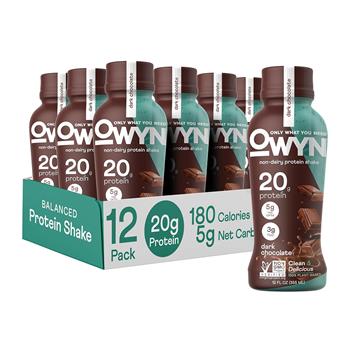 Owyn Protein Drink, Dark Chocolate, 12 oz, 12/Case