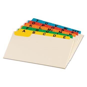 Oxford Laminated Index Card Guides, Alpha, 1/5 Tab, 3 in x 5 in, Manila, 25 Guides/Set