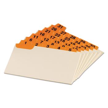 Oxford Laminated Index Card Guides, Daily, 1/5 Tab, Manila, 3&quot; x 5&quot;, 31/ST