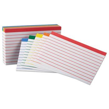 Oxford Color Coded Index Cards, Ruled, 3 in x 5 in, Assorted Colors, 100 Cards/Pack