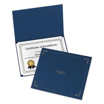 Oxford™ Certificate Holder, 11 1/4 x 8 3/4, Dark Blue, 5/Pack