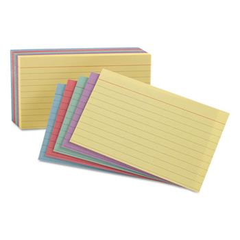 Oxford Index Cards, Ruled, 4 in x 6 in, Assorted Colors, 100 Cards/Pack