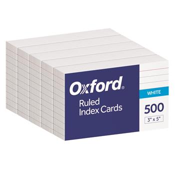 Oxford™ Ruled Index Cards, 3&quot; x 5&quot;, White, 500/PK