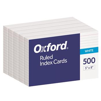 Oxford™ Ruled Index Cards, 5&quot; x 8&quot;, White, 500/PK