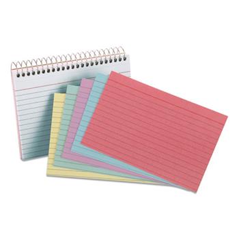 Oxford Spiral Index Cards, Ruled, 4 in x 6 in, Assorted Colors, 50 Cards
