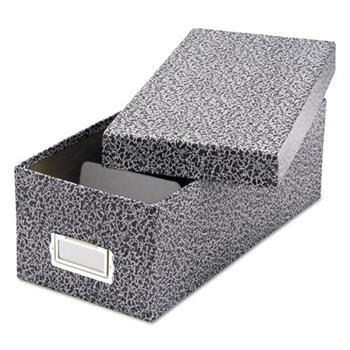 Oxford Reinforced Board Card File, Lift-Off Cover, Holds 1,200 3 x 5 Cards, Black/White