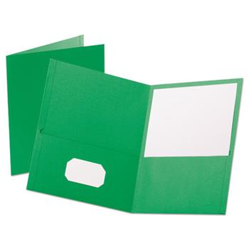 Oxford Twin-Pocket Portfolio, 8 1/2&quot; x 11&quot;, Green, 10/PK
