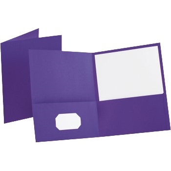 Oxford Twin-Pocket Folders, Letter, 1/2&quot; Capacity, Purple, 10/PK