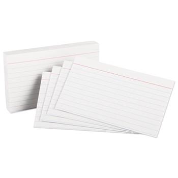 Oxford Heavyweight Index Cards, Ruled, 3 in x 5 in, White, 100 Cards/Pack