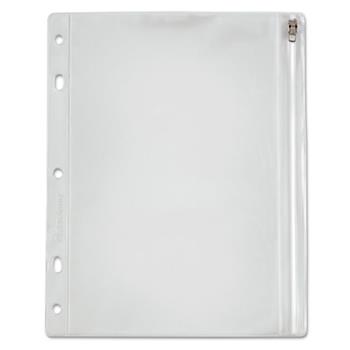 Oxford™ Zippered Ring Binder Pocket, 8 x 10-1/2, Clear/White