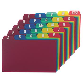 Oxford Alphabetical Card Guides, 1/5 Tab, 3 in x 5 in, 25 Guides/Set