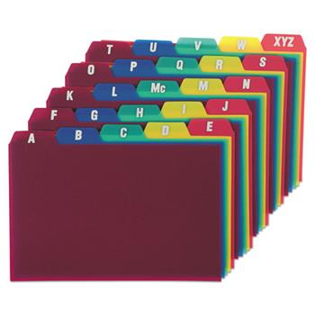 Oxford Alphabetical Card Guides, 1/5 Tab, 4 in x 6 in, 25 Guides/Set