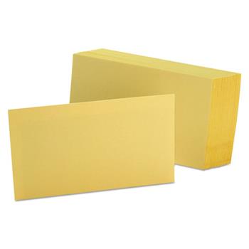 Oxford Index Cards, Unruled, 3 in x 5 in, Canary, 100 Cards/Pack