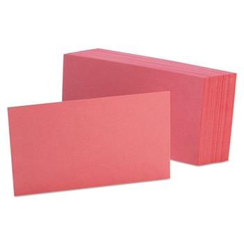 Oxford Index Cards, Unruled, 3 in x 5 in, Cherry, 100 Cards/Pack