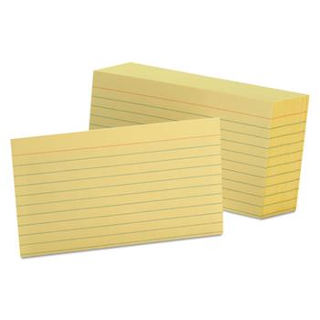 Oxford Index Cards, Ruled, 3 in x 5 in, Canary, 100 Cards/Pack