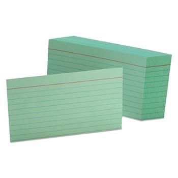 Oxford Index Cards, Ruled, 3 in x 5 in, Green, 100 Cards/Pack