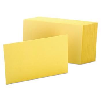 Oxford Index Cards, Unruled, 4 in x 6 in, Canary, 100 Cards/Pack