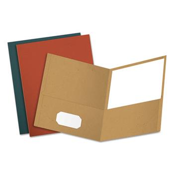 Oxford Earthwise 100% Recycled Paper Twin-Pocket Portfolio, Assorted Colors, 25/Box