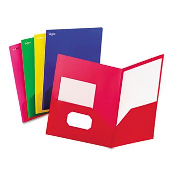 Oxford Fashion PolyPort Twin-Pocket Portfolio, Polypropylene, Assorted, 25/Box